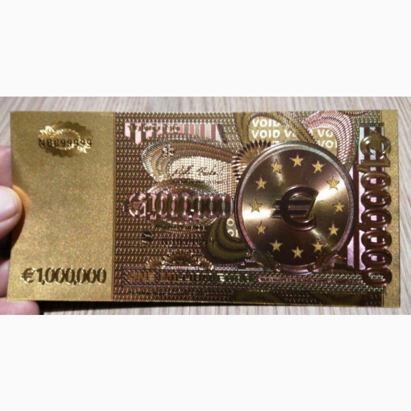 Фото 2. Сувенирная банкнота 1 миллион евро