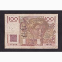 100 франков 1952г. Q 421. 25488. Франция