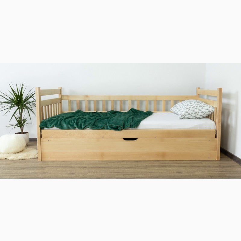 Фото 2. Односпальне ліжко Моллі з дерева з підйомним механізмом