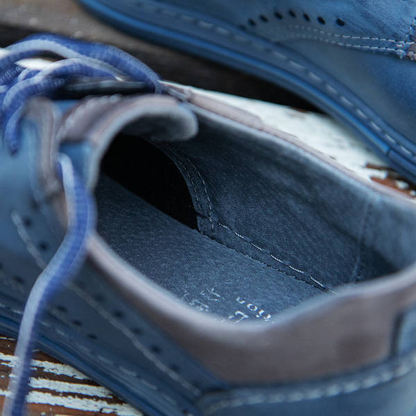 Фото 5. Шкіряні чоловічі туфлі синього кольору