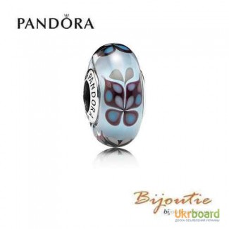Оригинал PANDORA шарм мурано голубая бабочка 791621