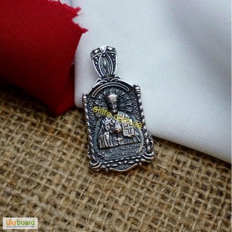 Икона Св Николая Чудотворца, серебряный кулон, серебряный подвес