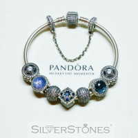 Скидки! Оригинал Pandora Пандора шарм бусина Сияющие сердца синий 791725NMB