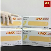 Перчатки латексные опудренные 5гр (100шт/уп) M Unex Medical Products