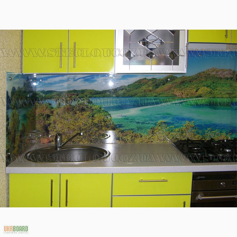 Фото 4. Стеклянный фартук на кухню, стеклянная рабочая стенка