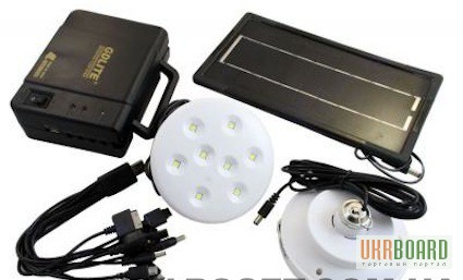 Комплект світлодіодних ламп з акумулятором і сонячною батареєю GDLITE GD - 8006