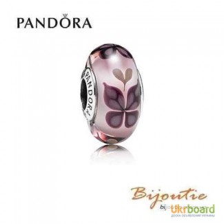 Оригинал PANDORA шарм мурано розовая бабочка 791621