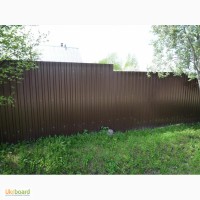 Забор коричневый из профнастила продам