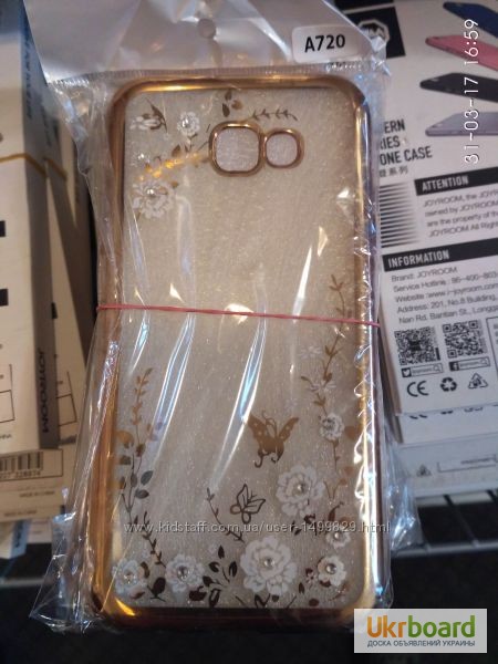 Фото 4. Чехол оринигальный на Samsung A720 A7-2017, защитное стекло
