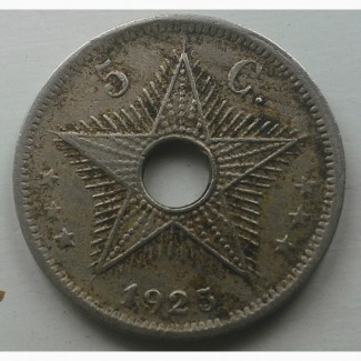 Бельгийское Конго 5 центов 1925 год