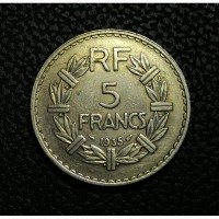 Франция 5 франков 1935 год НИКЕЛЬ!!! ОТЛИЧНАЯ