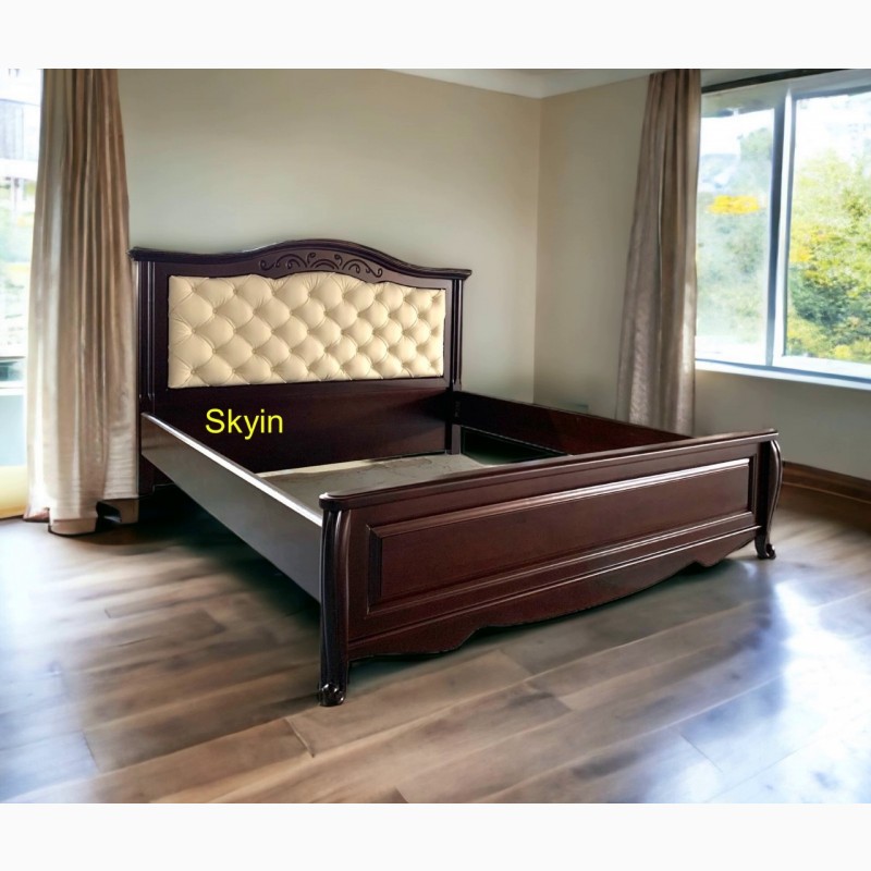 Фото 4. Деревяне двоспальне ліжко Анна з каретною стяжкою