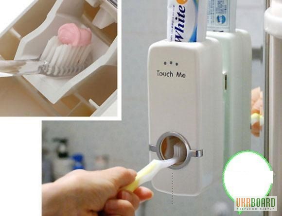 Набір для ванної кімнати: дозатор зубної пасти Toothpaste Dispenser і утримувач для щіток