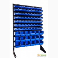 Складской стеллаж с ящиками 1.5 м Пластмассовые ящики для метизов Складские кюветы