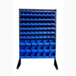 Складской стеллаж с ящиками 1.5 м Пластмассовые ящики для метизов Складские кюветы