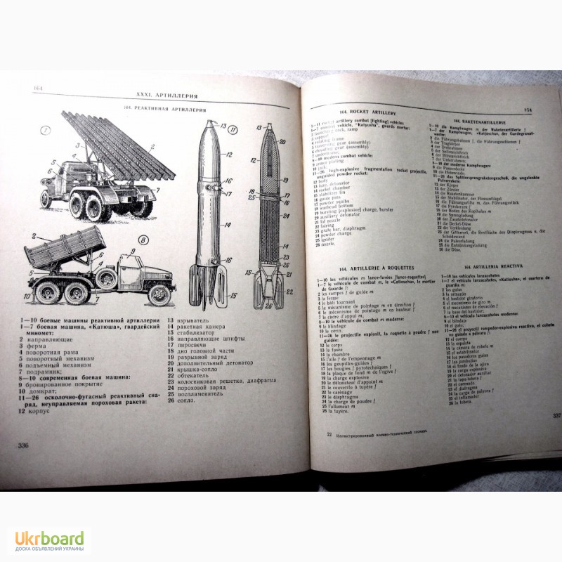 Фото 14. Иллюстрированный военно-технический словарь 1968 Нелюбин на 5 языках, рисунки схемы описан