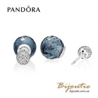 Pandora серьги синие мерцающие капли 296355NBC