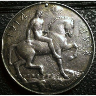 Англия медаль 1914-1918 год СЕРЕБРО!!!!! вес 30 гр. РЕДКОСТЬ