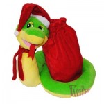 Игрушка Змейка новогодняя с мешочком для конфет