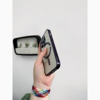 Чохол Shinny Case MagSafe для айфон силіконовий квадратні бортики в чохлі вмонтоване cкло