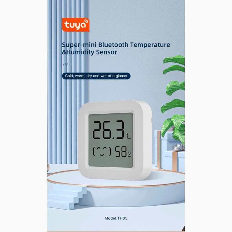 Фото 2. Датчик температуры и влажности термометр, гигрометр Tuya, мини-ЖК-дисплей