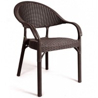 Пластиковий стілець Софія імітація ротангу білий коричневий чорний колір