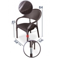 Пластиковий стілець Софія імітація ротангу білий коричневий чорний колір