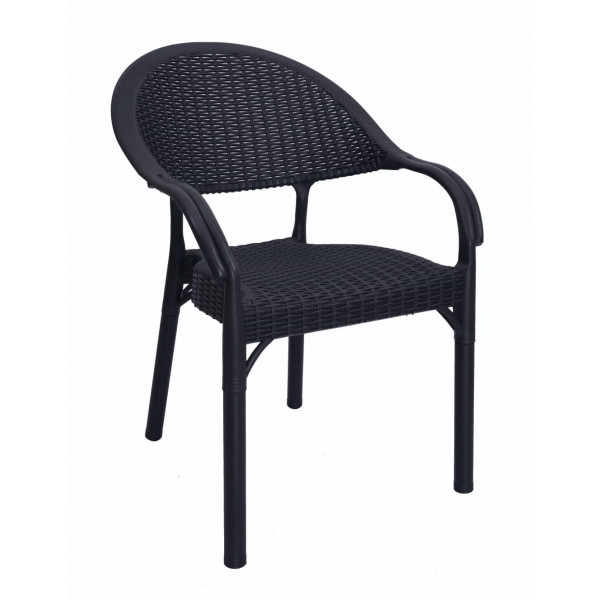 Фото 3. Пластиковий стілець Софія імітація ротангу білий коричневий чорний колір