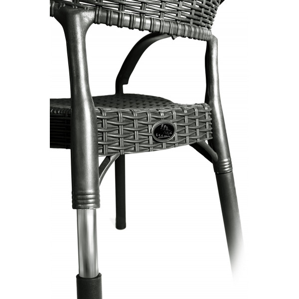 Фото 4. Пластиковий стілець Софія імітація ротангу білий коричневий чорний колір