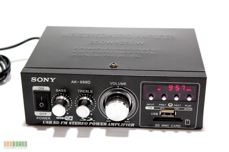 Фото 3. Усилитель sony AK-699D (TS-820) FM, SD card, USB отличный звук 250W