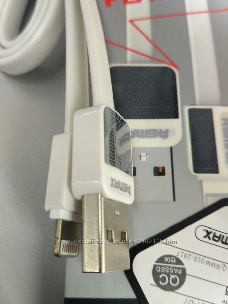 Фото 8. USB Кабель Lightning REMAX для iPhone 5/5s/5c/SE/6/6S/7/8/X (1м / 2м)