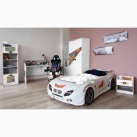 Детская Кровать машина F1 (белая) из Турции