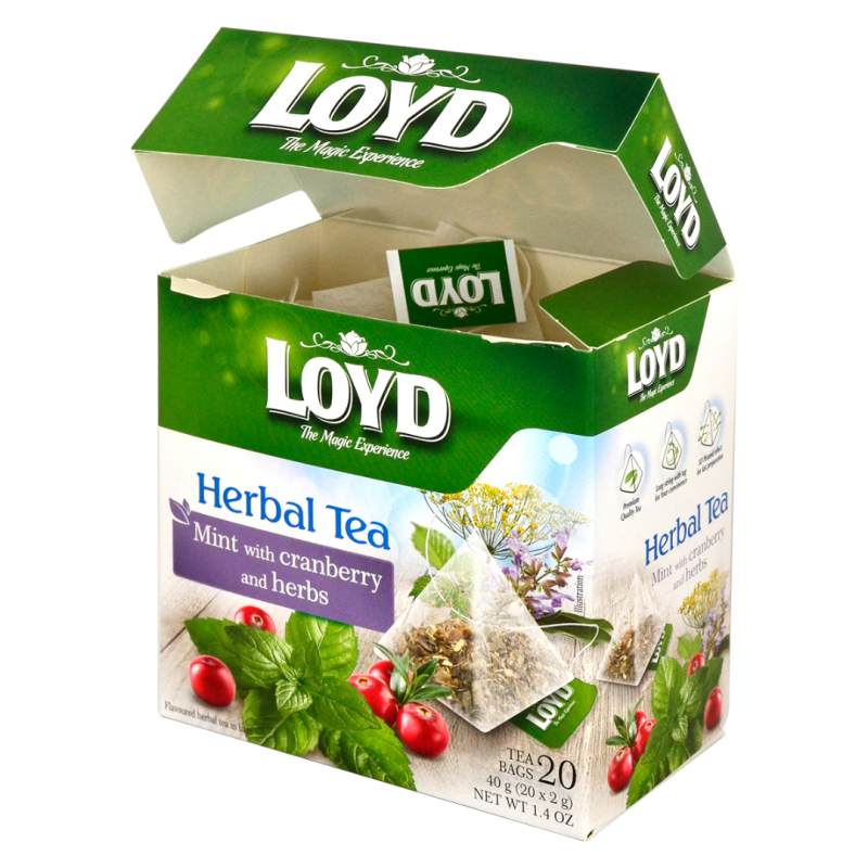 Фото 2. Чай ягодно-травяной Loyd с Мятой, Клюквой и Травами