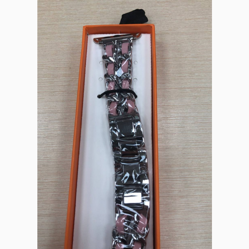 Фото 2. Ремешок Шанель на смарт часы Apple Watch CHANEll 38/44 Silver Pink Мега модный Ремешок