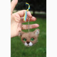  ... іграшка валяна прикраса подарунок сувенір кошка з шерсті інтерєрна кіт брош