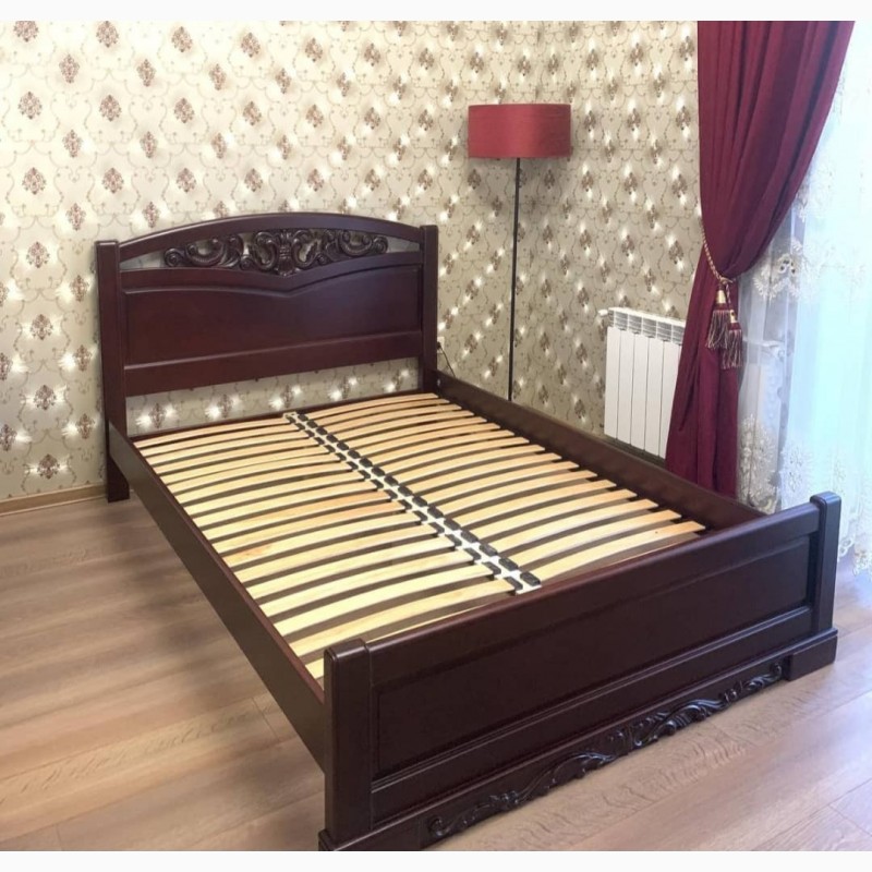 Фото 4. Двоспальне ліжко Артеміда біле з каретною стяжкою