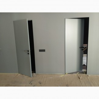 Межкомнатные двери с алюминиевой коробкой без наличника
