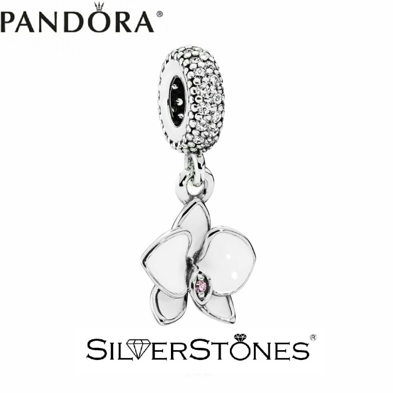 Скидки! Оригинал Pandora Пандора шарм подвеска Белая орхидея 791554EN12
