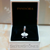 Скидки! Оригинал Pandora Пандора шарм подвеска Белая орхидея 791554EN12