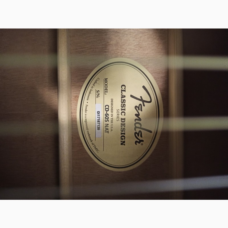 Фото 4. Акустическая гитара Fender CD 60S Nat