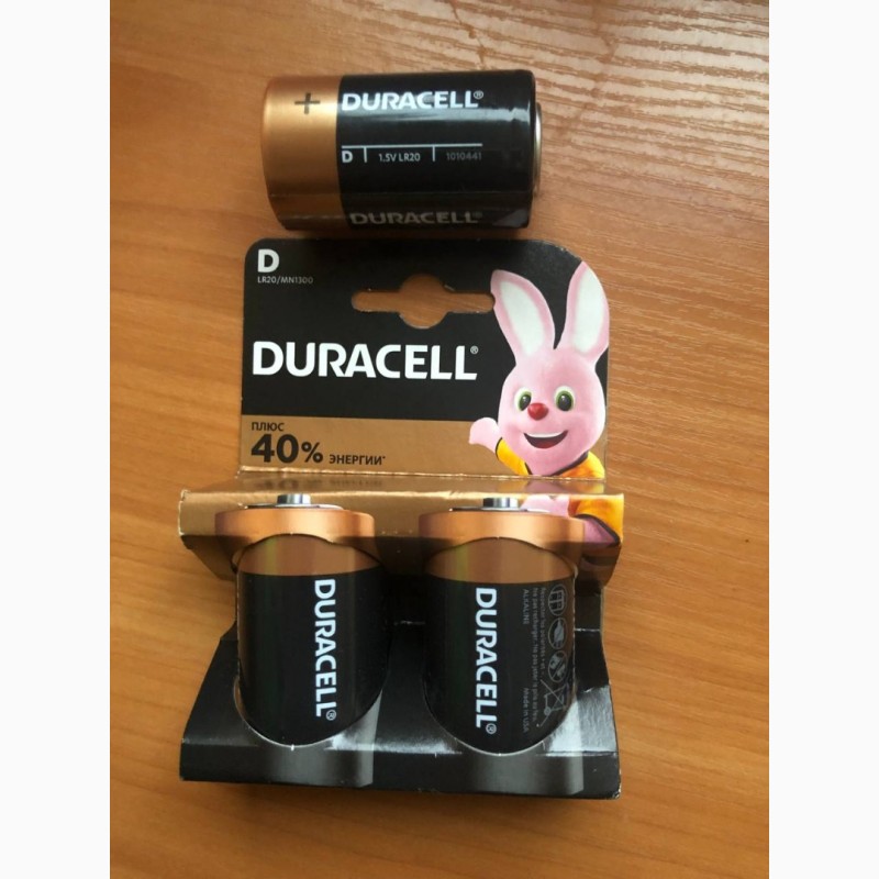 Фото 3. Батарейка Duracell D LR20 Duracell випускає батарейки основних типорозмірів, таких як AAA