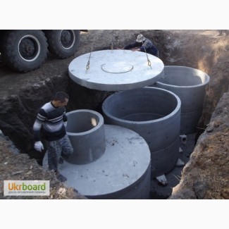 Копання септиків бетонні круги кільця армовані хорошої якості кришки різні розміри