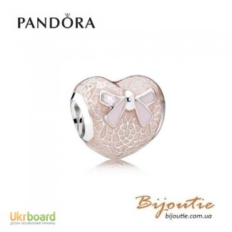 Оригинал PANDORA шарм розовое кружевное сердце 792044ENMX