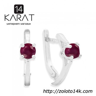 НОВЫЕ серебряные серьги с натуральным рубином 3, 00 карат (Код: с1027) Есть кольцо и кулон