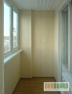 Фото 2. Обшивка балкона пластиковой и деревянной вагонкой, утепление, откосы киев
