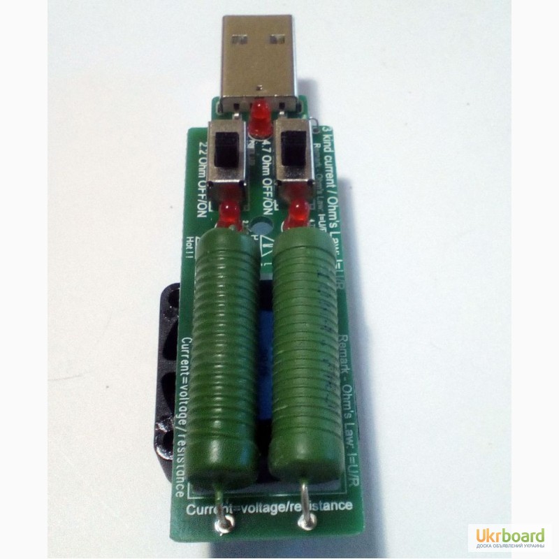 Фото 6. USB нагрузка c вентилятором на 1А 2А 3А, нагрузочный резистор, тестер емкости