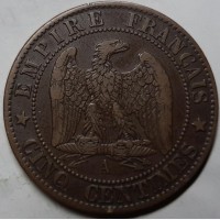 Франция 5 сантимов 1863 г. СОХРАН