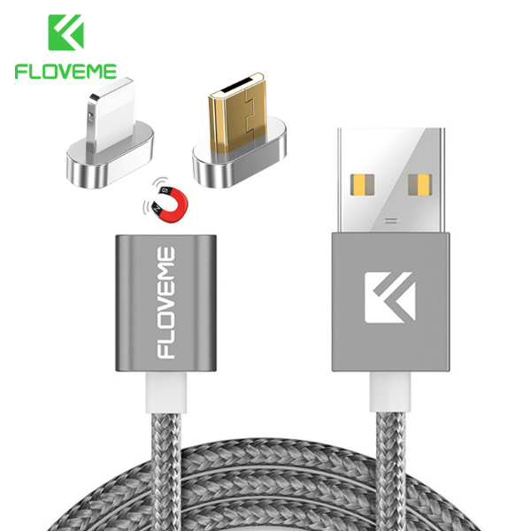 Фото 2. Магнитный кабель для зарядки FLOVEME Micro USB Lightning