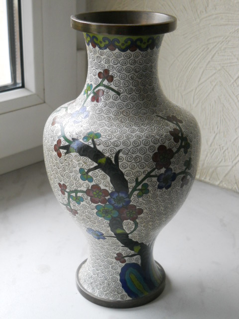 Фото 10. Китайская ваза клуазоне (перегородчатая эмаль) сакура