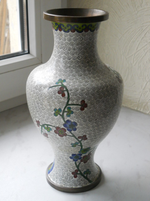Фото 11. Китайская ваза клуазоне (перегородчатая эмаль) сакура